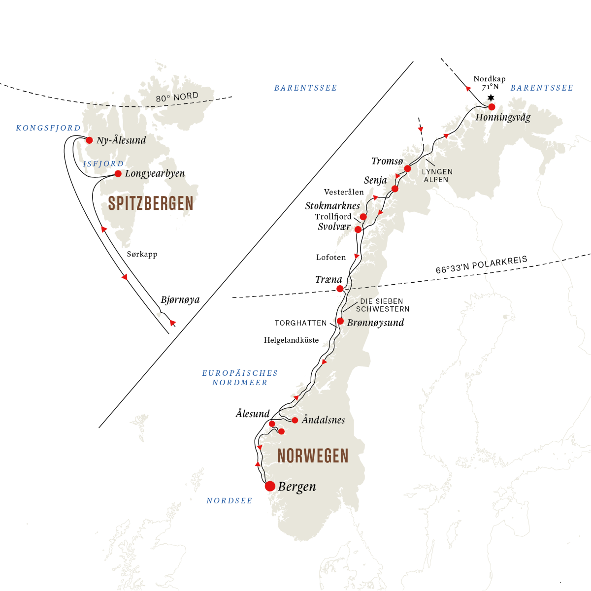 Spitzbergen-Linie Rundreise inkl. Flug (2023-24)
